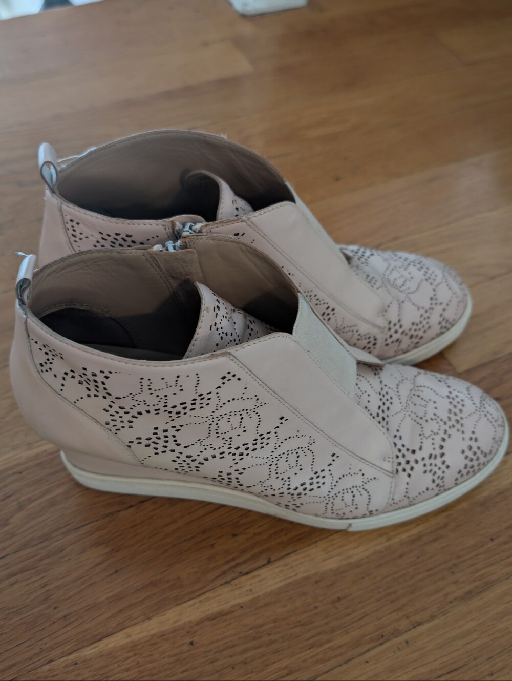 Women's Blush Perforated Wedge Sneaker Boot